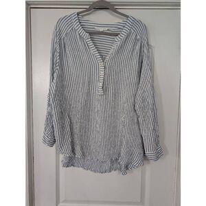Striped Blue and White Women's Top